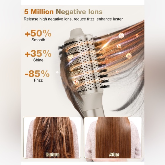 7 Magic Hair Dryer Brush & 6 in 1 Hair Styler,110,000 RPM High-Speed NIB NWT - Picture 5 of 16